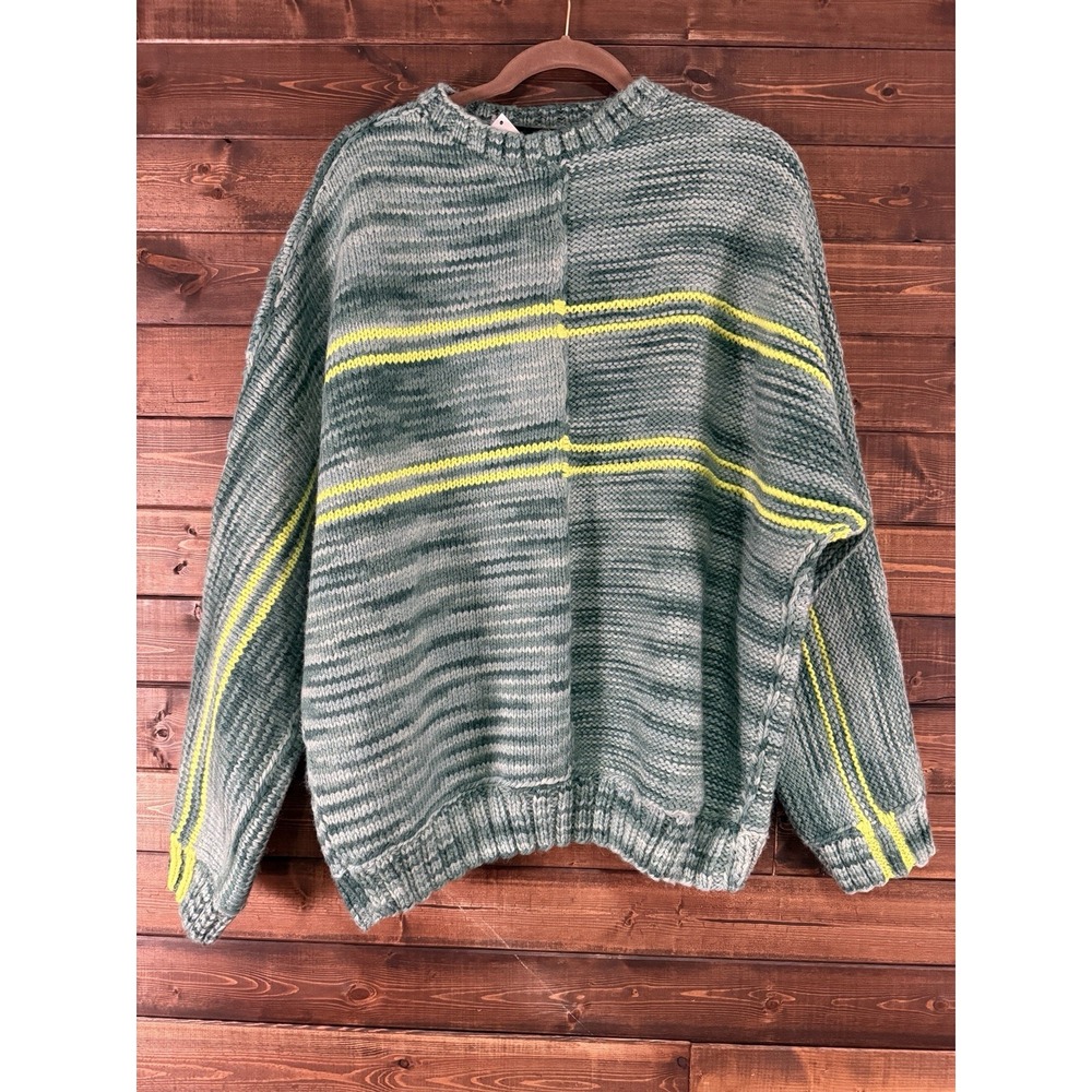 Martine Rose AW19 BeSeen Chunky Hand Knit Striped Oversized Sweater Mens L/XL
